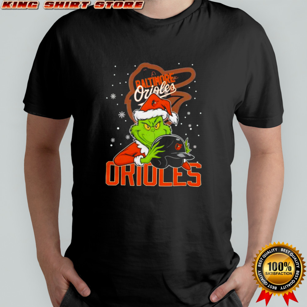 Baltimore Orioles Christmas Grinch Helmets Baseball Logo shirt