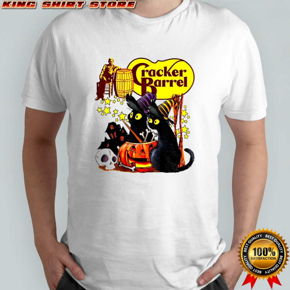 Black cat witches Cracker Barrel Halloween 2025 shirt