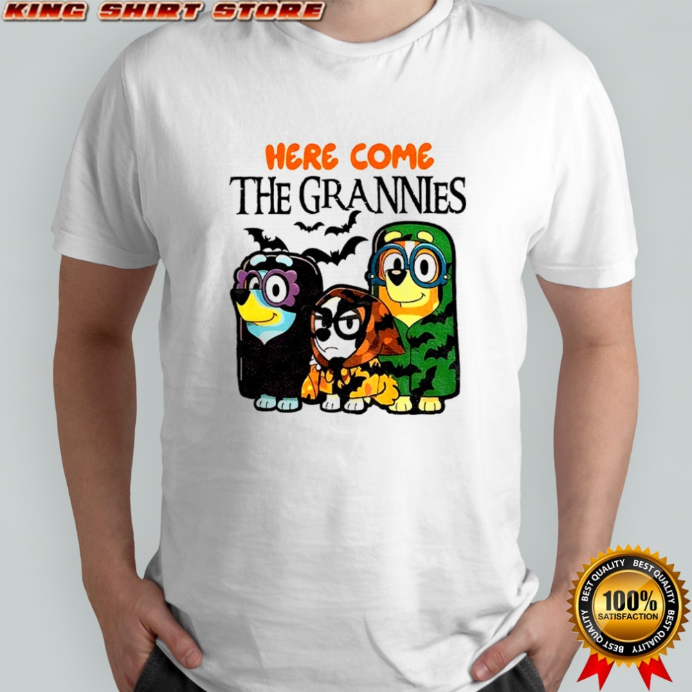 Blue Dog Here Come the Grannies Halloween shirt
