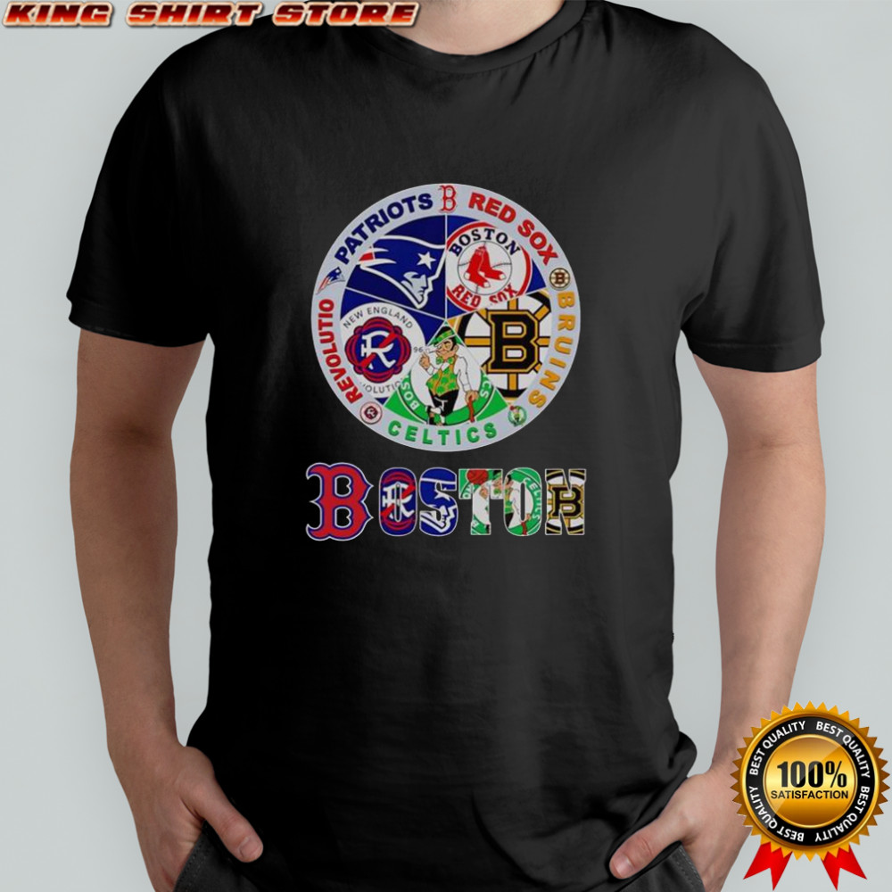 Boston Sports Patriots Red Sox Bruins Celtics Revolution Logo T-Shirt