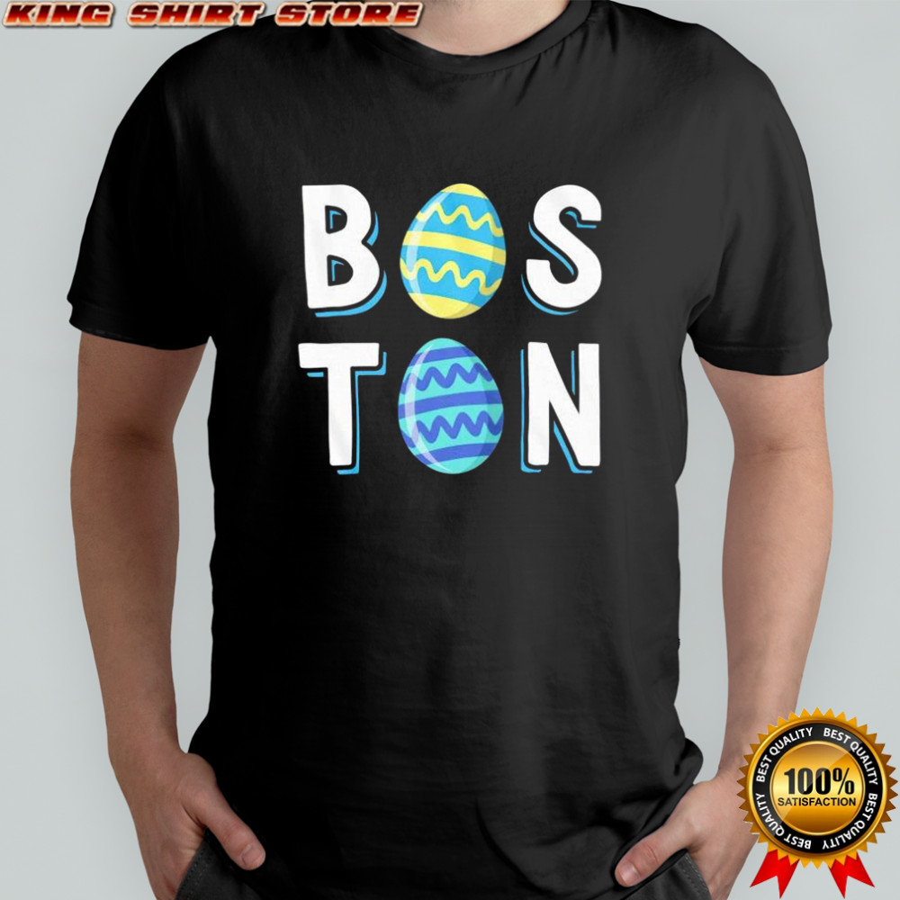 Boston stacked easter eggs shirt