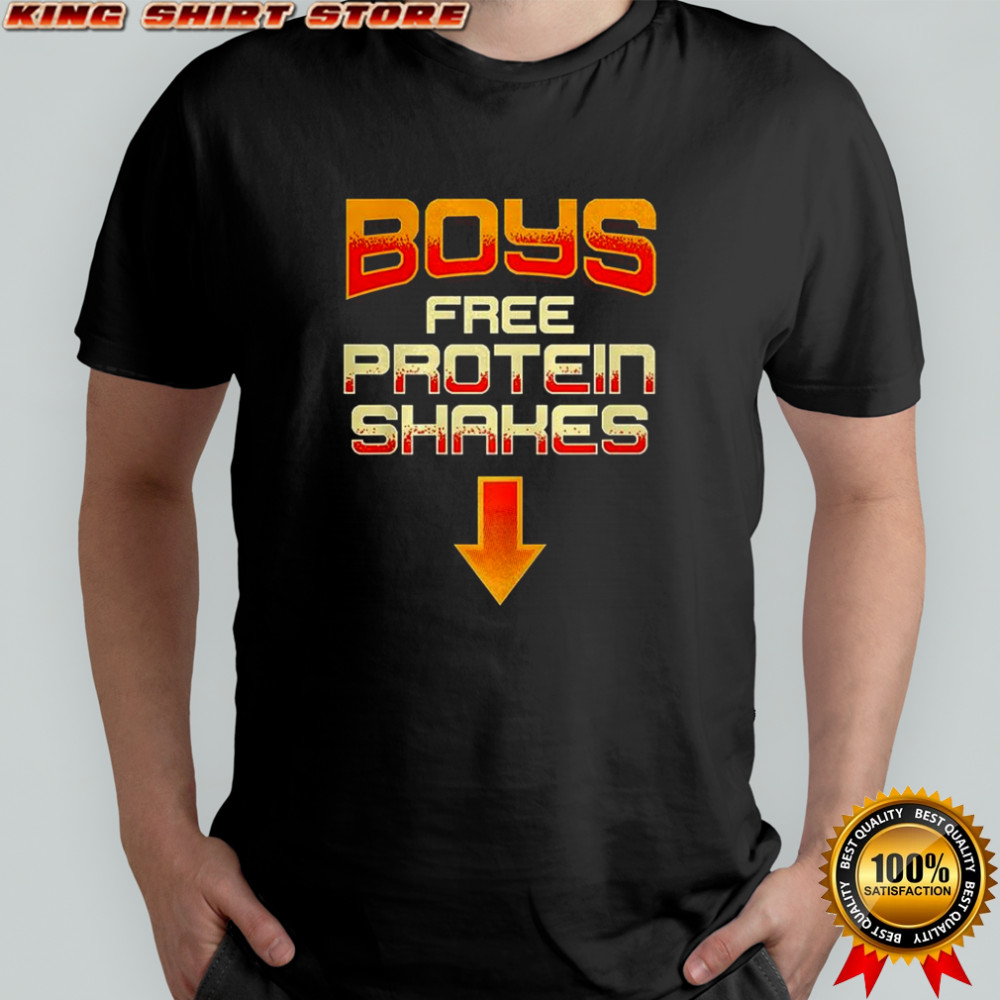 Boys free protein shakes funny Gym shirt
