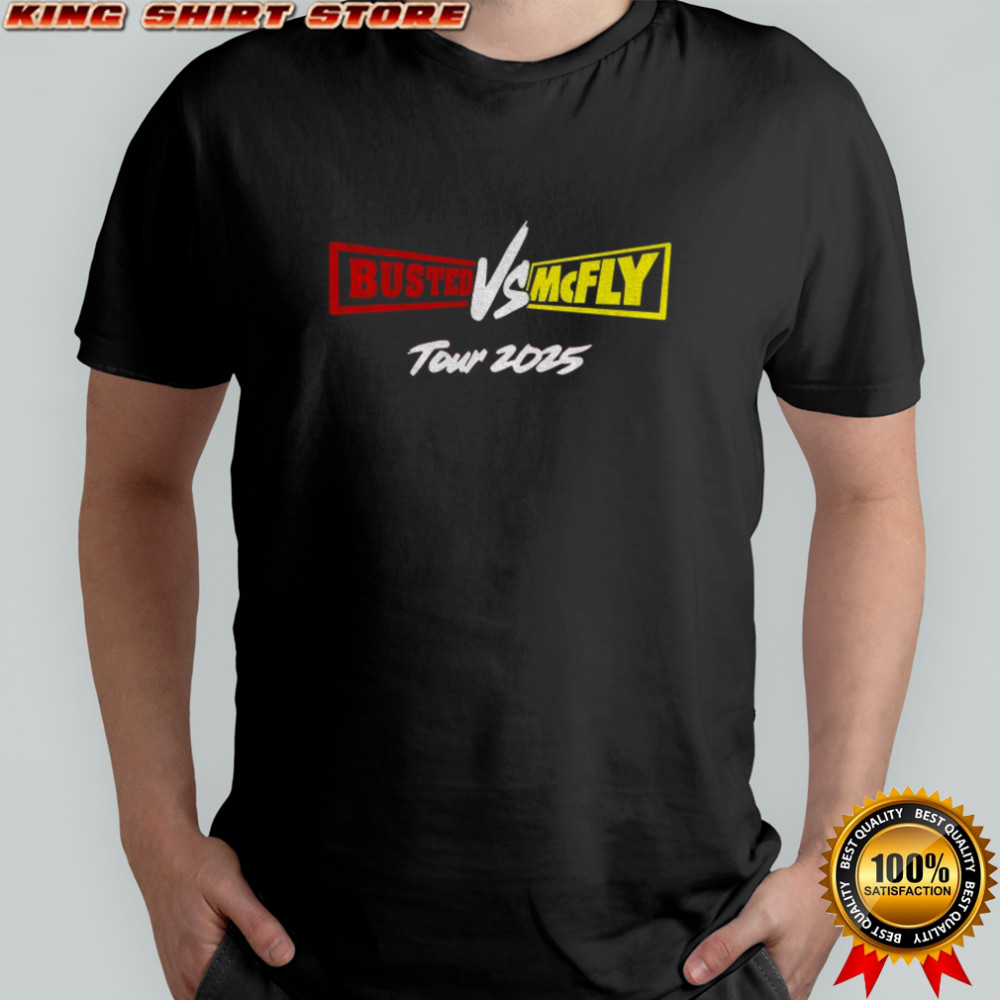 Busted vs McFly Tour 2025 logo shirt