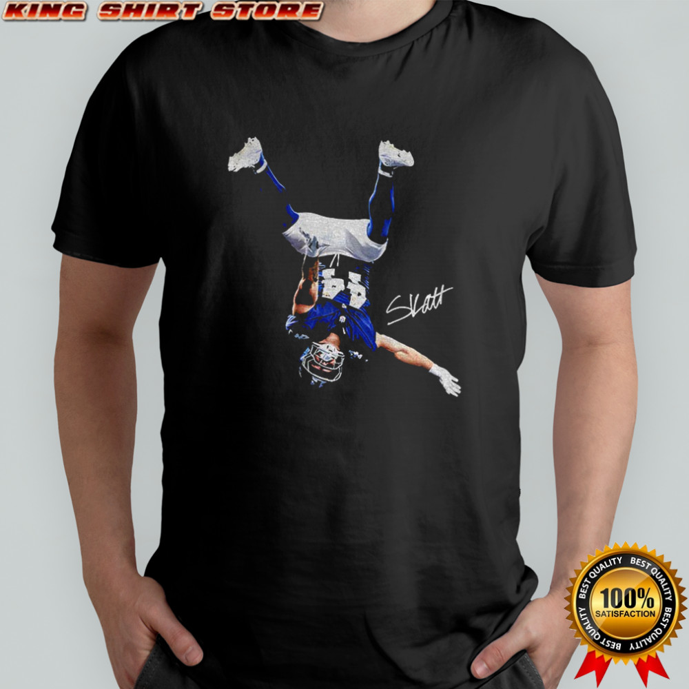 Cam Skattebo Flipped pose New York Giants NFL Football signature shirt