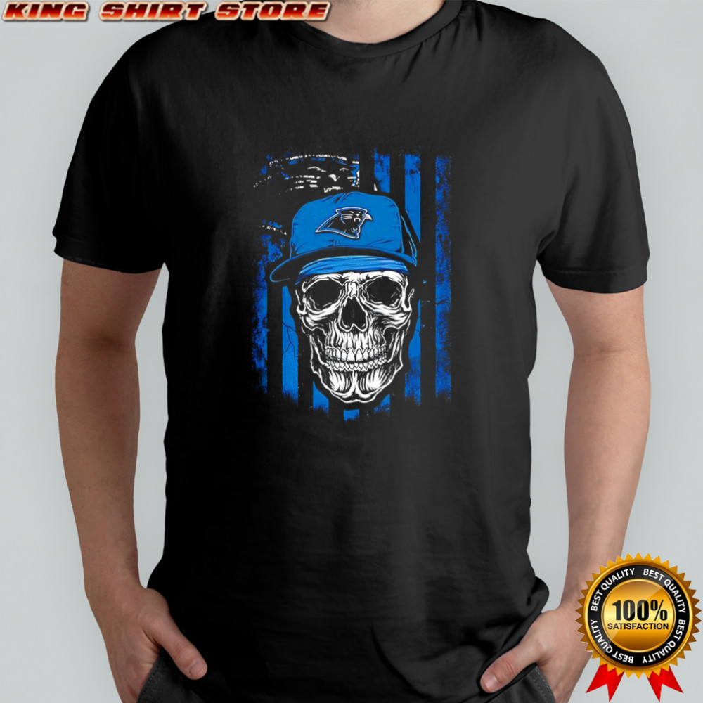 Carolina Panthers NFL skull American flag football lover shirt