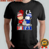 Charlie Brown and Snoopy wearing Indiana Hoosiers and Indianapolis Colts logo shirt