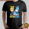 Charlie Brown and Snoopy wearing Michigan Wolverines and Detroit Lions logo shirt