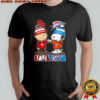 Charlie Brown and Snoopy wearing Oklahoma Sooners and Oklahoma City Thunder logo shirt
