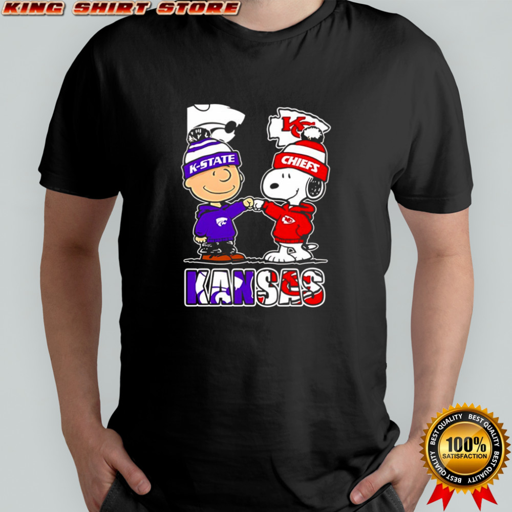 Charlie Brown and Snoopy x Kansas State Wildcats and Kansas City Chiefs shirt