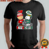 Charlie Brown and Snoopy x Wisconsin Badgers and Green Bay Packers shirt
