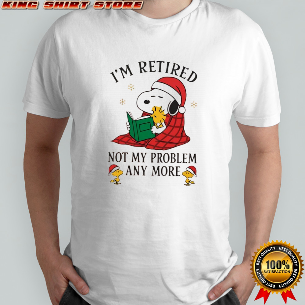 Chrismas Snoopy and Woodstock i’m retired not my problem any more shirt