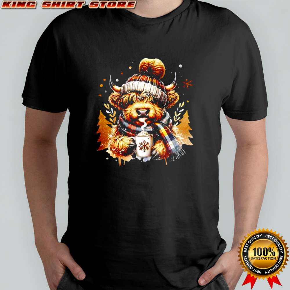 Christmas cocoa cow cute holiday shirt