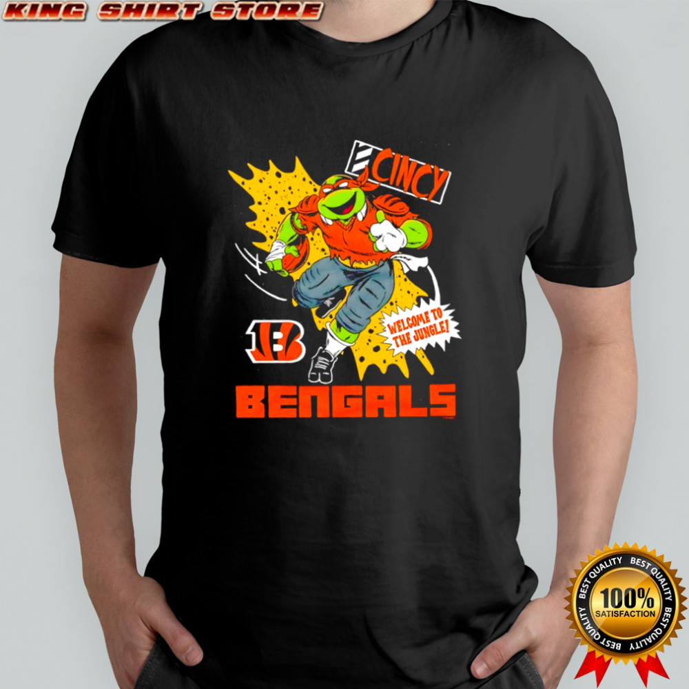Cincinnati Bengals Teenage Mutant Ninja Turtles Michelangelo Welcome to the Jungle shirt Cincinnati Bengals Teenage Mutant Ninja Turtles Michelangelo Welcome to the Jungle shirt