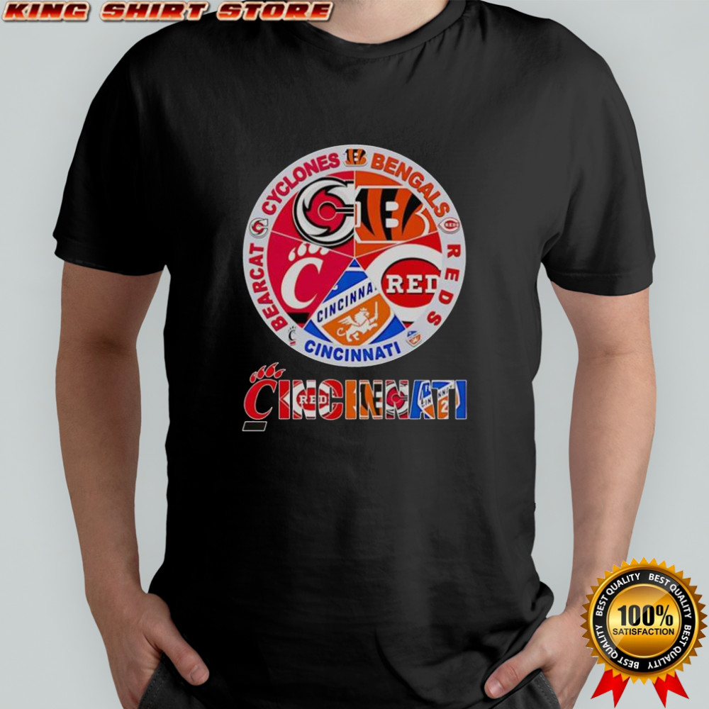 Cincinnati Sports Cyclones Bengals Reds Bearcat Logo T-Shirt