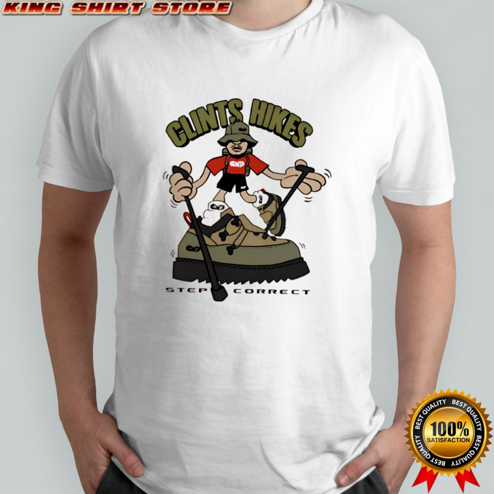 Clints Hikes Step Correct hiker logo shirt