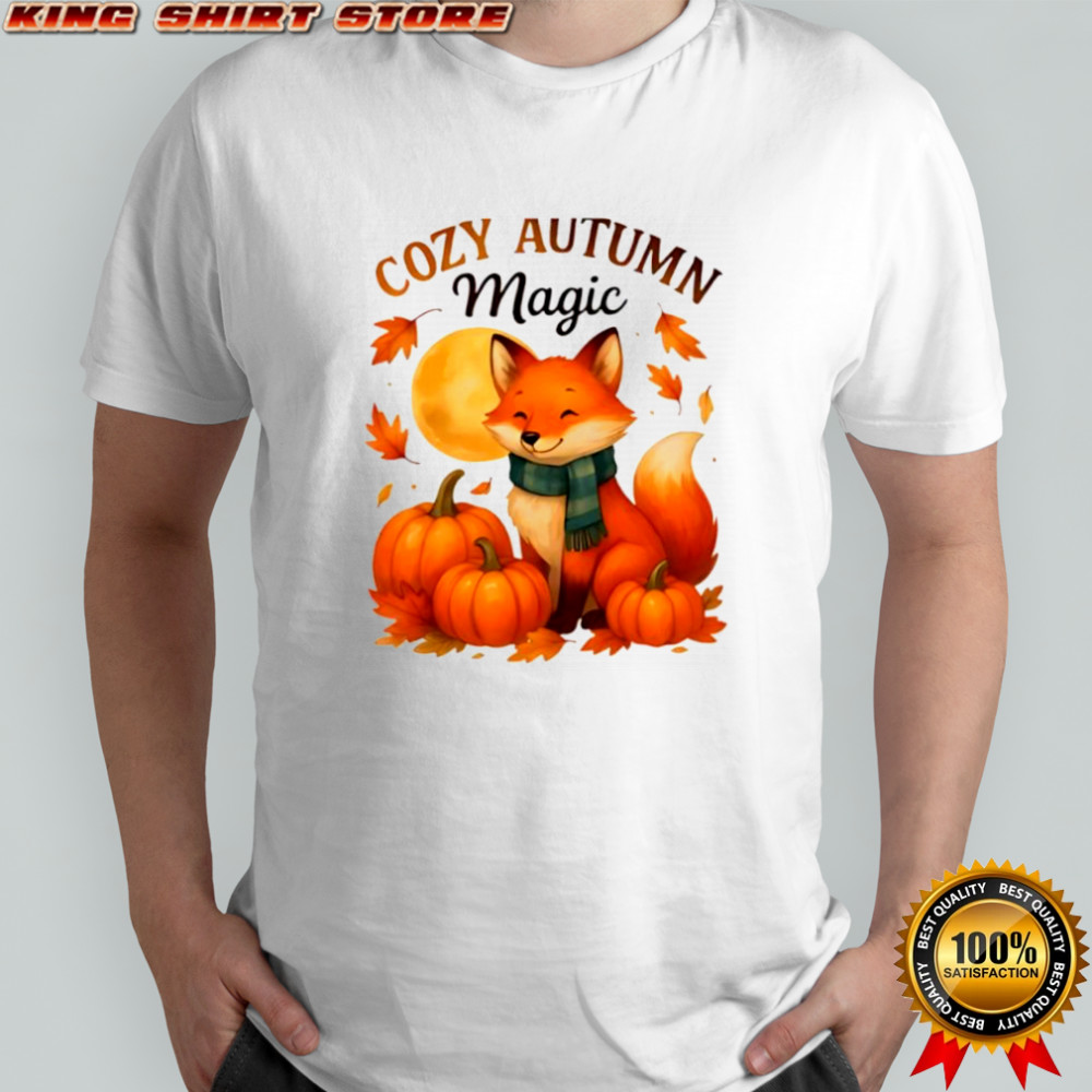 Cozy Autumn Magic Cute Fox halloween T-shirts