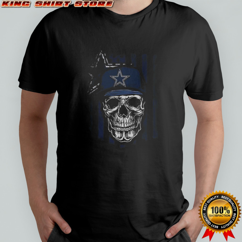 Dallas Cowboys NFL Skull American Flag Football Lover T-Shirt