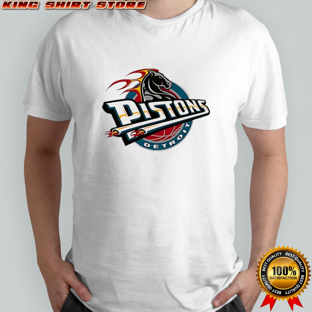 Detroit Pistons NBA fire horse Retro Logo shirt