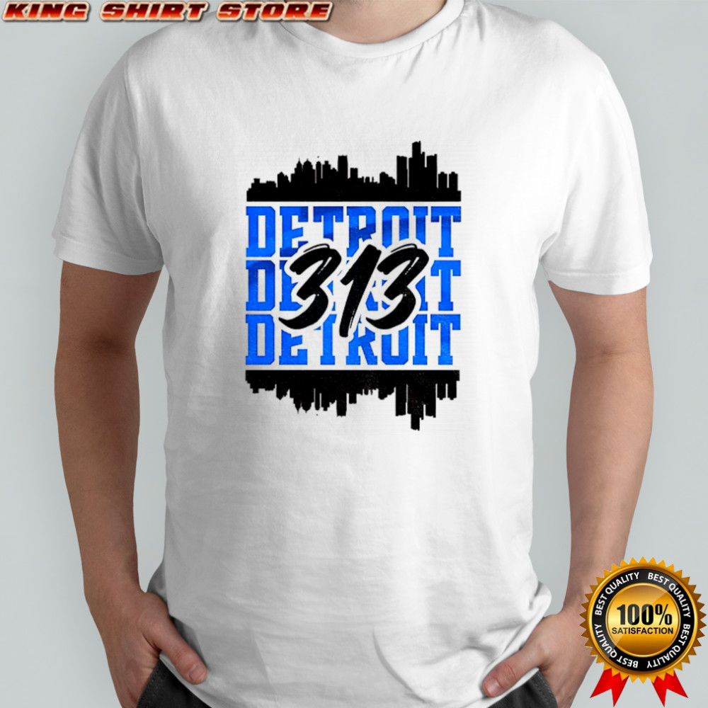 Detroit Skyline Detroit Lions 313 logo NFL 2025 shirt