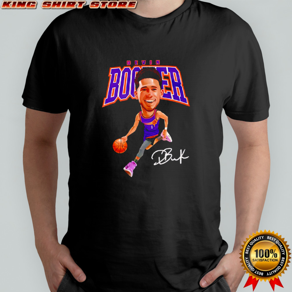 Devin Booker Phoenix Suns NBA signature cartoon shirt