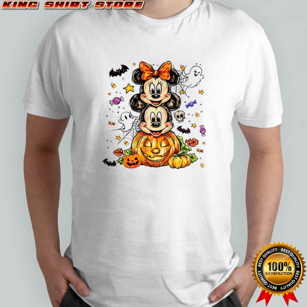 Disney Mickey mouse pumpkin ghost Halloween shirt