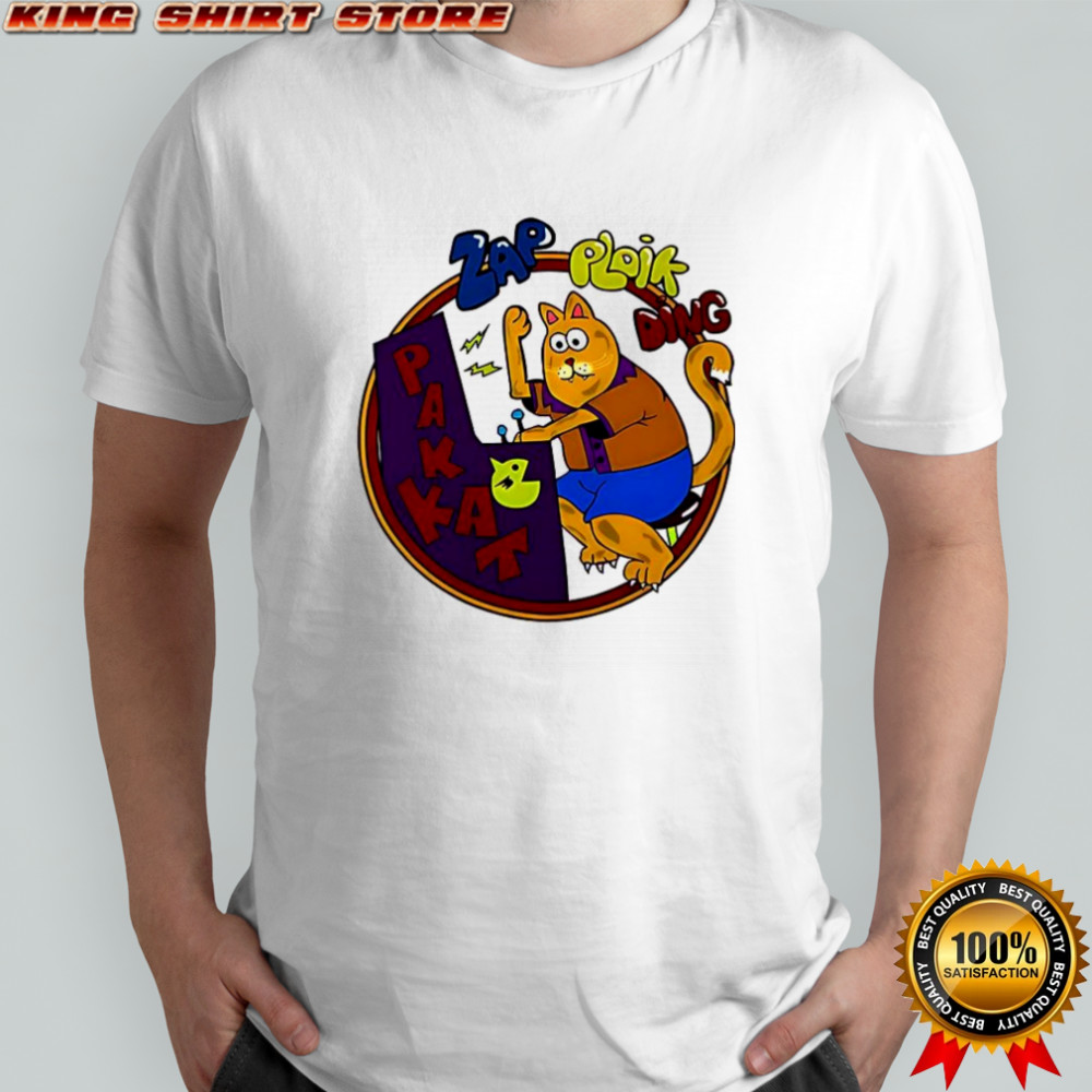 Dustin Zap Ploik Ding Pakkat cat playing arcade game shirt