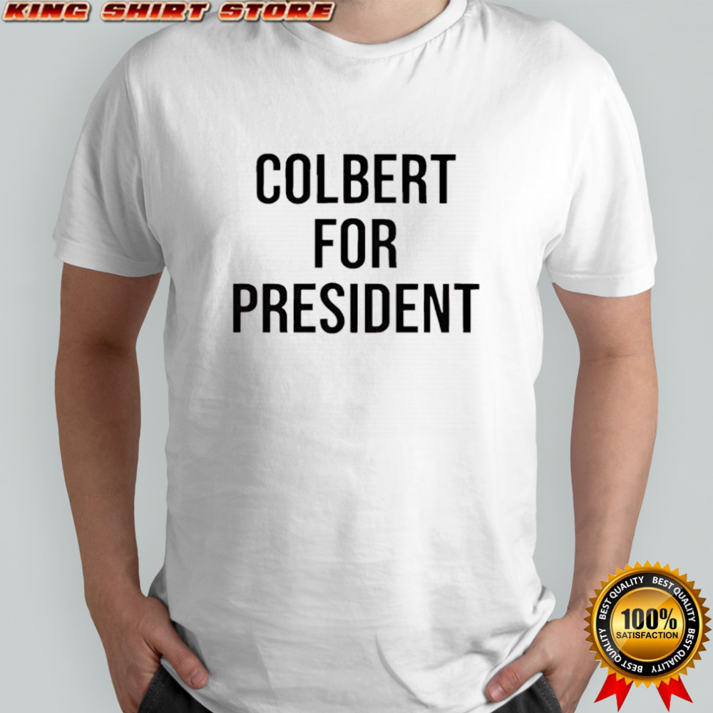 Emma Thompson wearing Colbert For President shirt