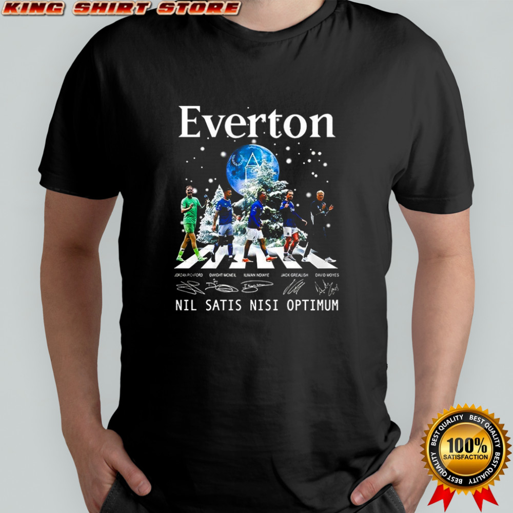 Everton Nil Satis Nisi Optimum player across the street signature Christmast shirt