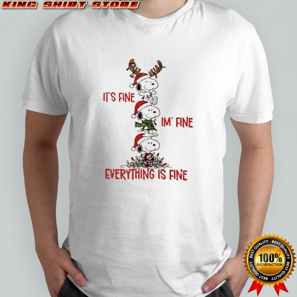Festive Snoopy Christmas Lights Stack it’s fine i’m fine everything is fine shirt