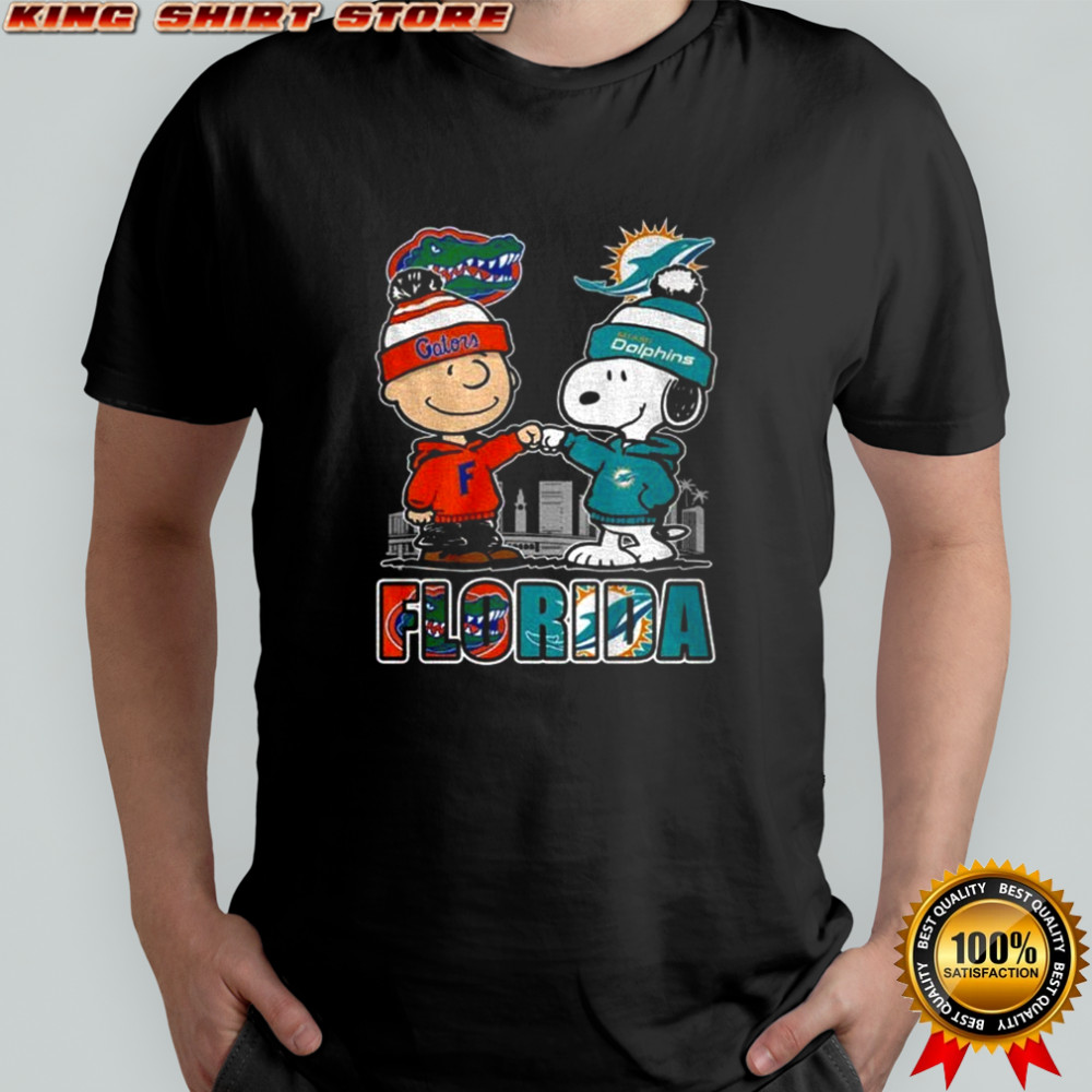 Florida Gators Miami Dolphins Snoopy and Charlie Brown shirt Florida Gators Miami Dolphins Snoopy and Charlie Brown shirt