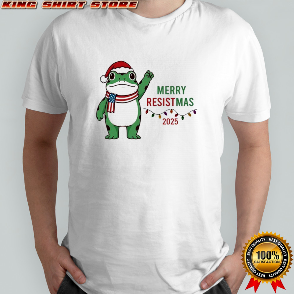 Frog Portland Merry Resistmas Christmas Holiday T-shirt