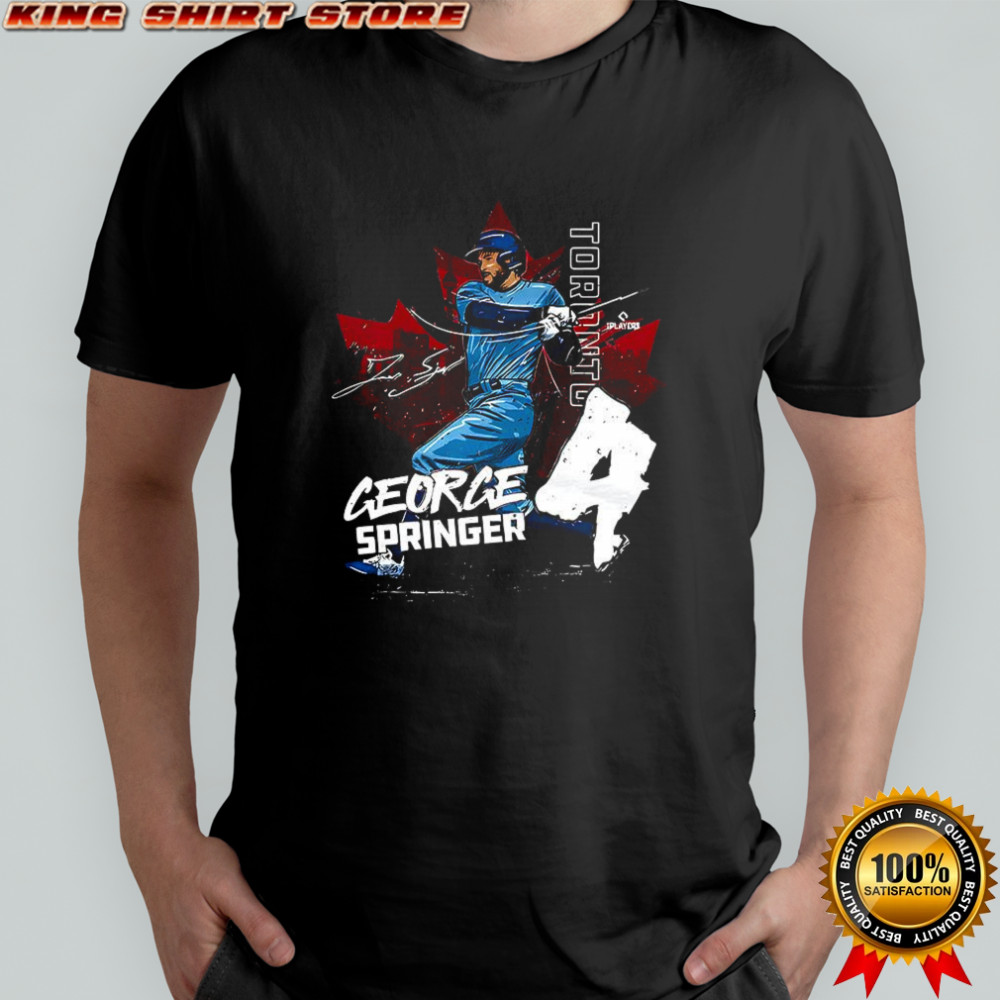 George Springer Toronto Blue Jays baseball 2025 State number 4 cartoon signature shirt