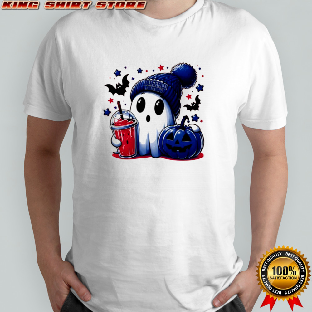 Ghost Halloween x Buffalo Bills football beanie pumpkin bats shirt