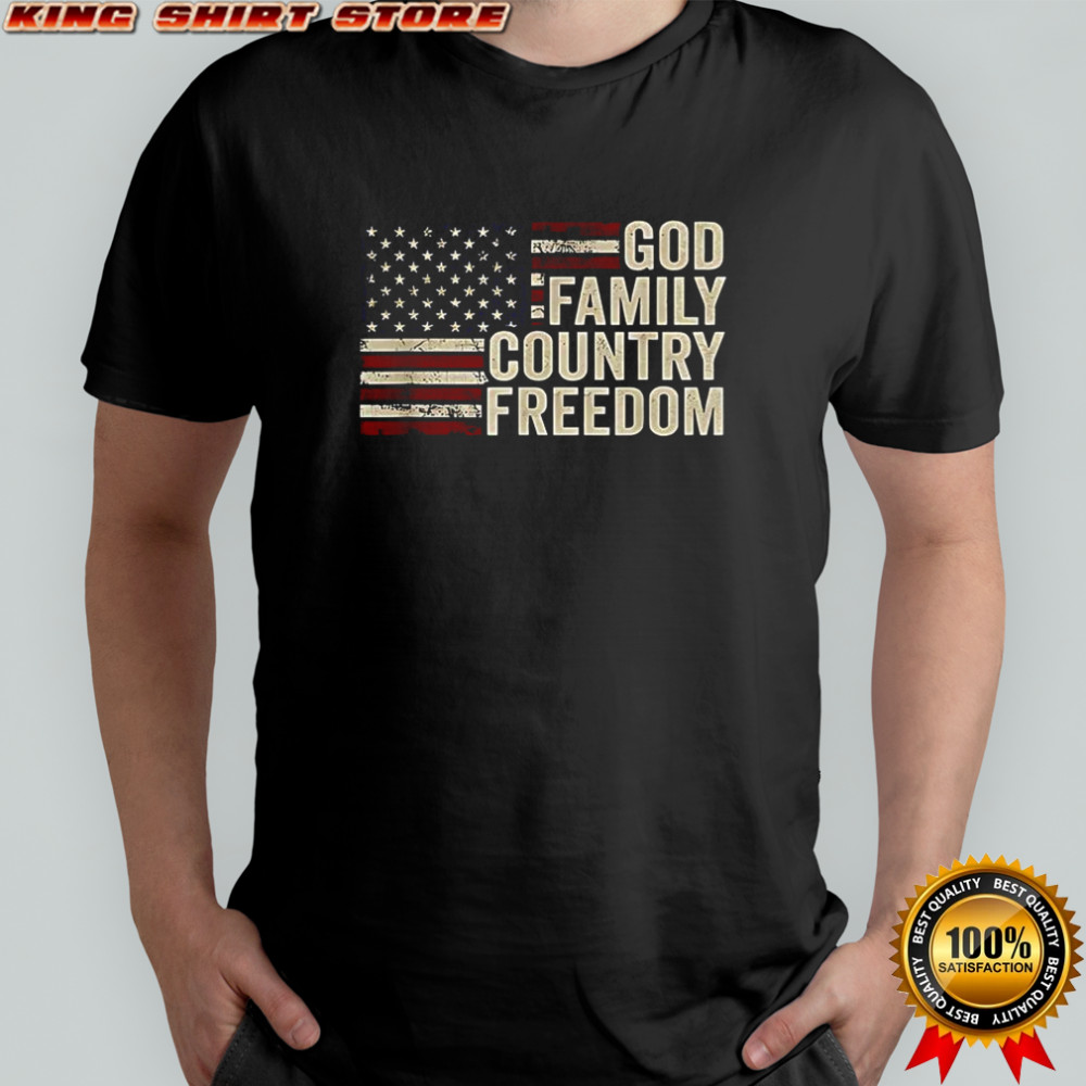 God Family Country Freedom flag shirt