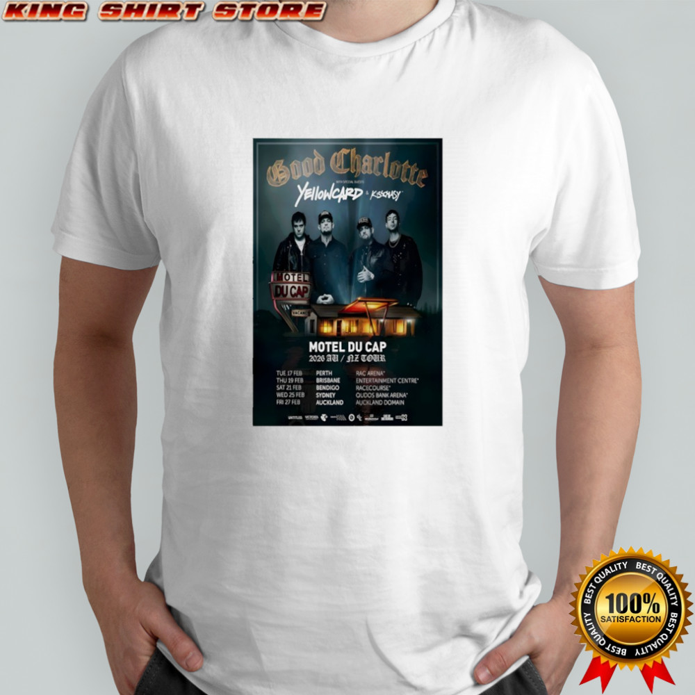 Good Charlotte Yellowcard And Kisschasy Motel Du Cap 2026 Tour Shirt Good Charlotte Yellowcard And Kisschasy Motel Du Cap 2026 Tour Shirt