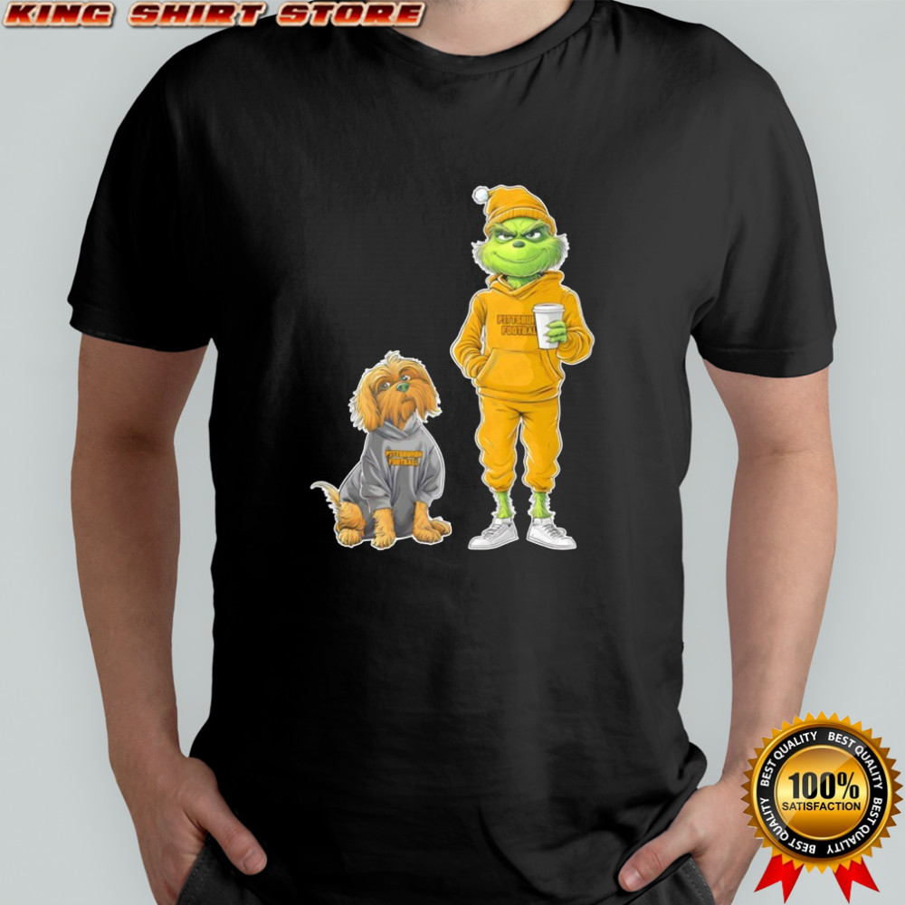 Green Monster Grinch and dog Christmas Pittsburgh Football shirt