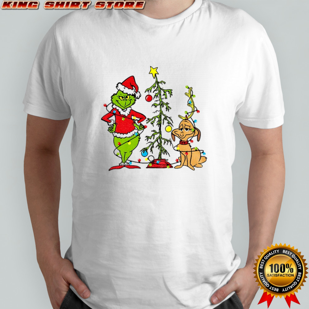 Grinch and Max dog Xmas Holiday Merry Christmas shirt