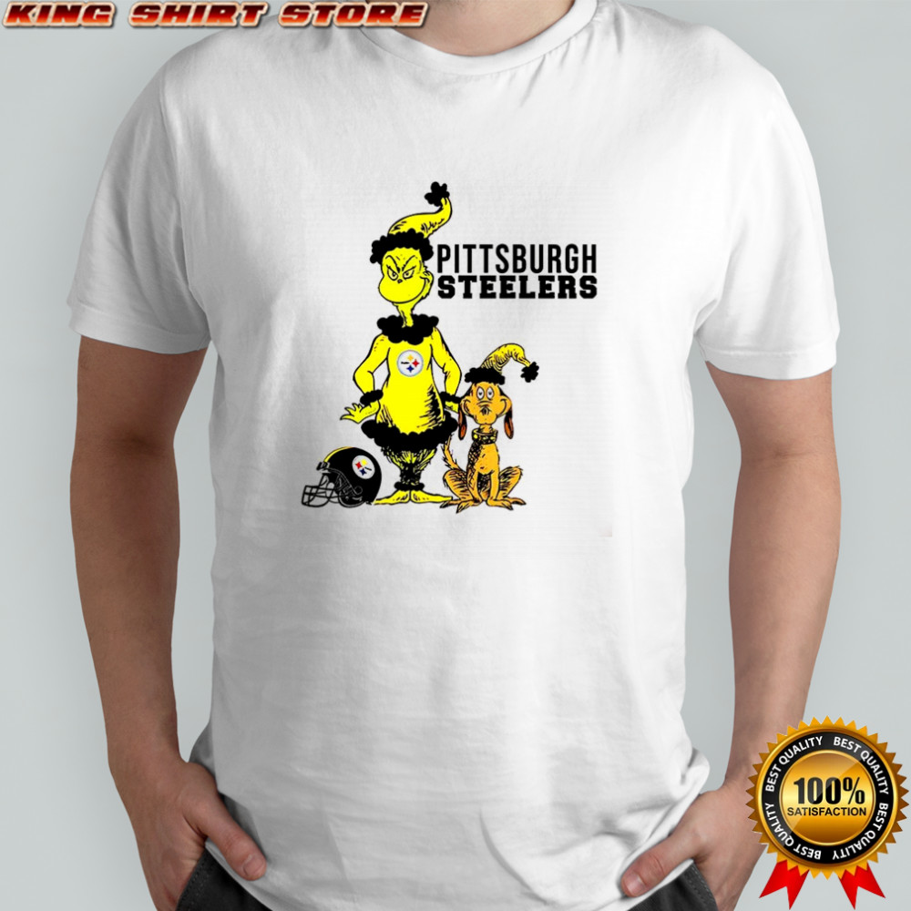 Grinch and Max X Pittsburgh Steelers football Christmas shirt Grinch and Max X Pittsburgh Steelers football Christmas shirt