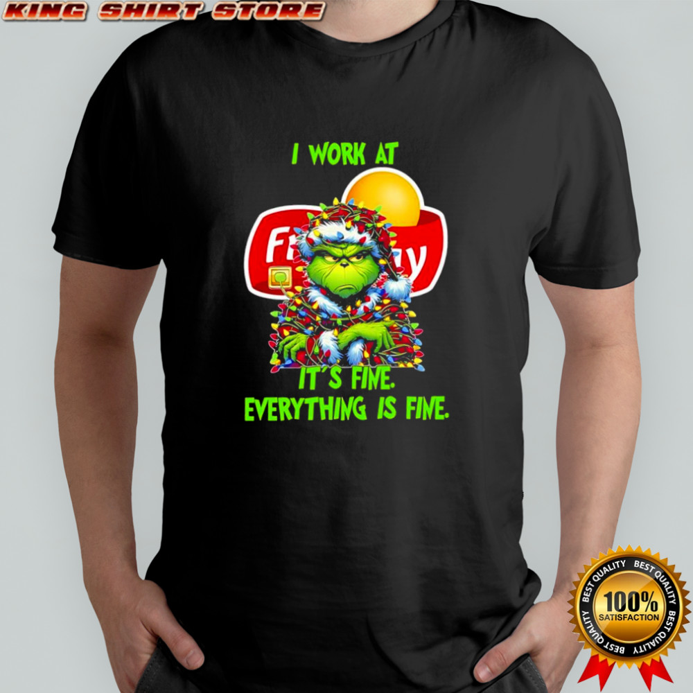 Grinch i work at Frito Lay logo it’s fine everything is fine shirt