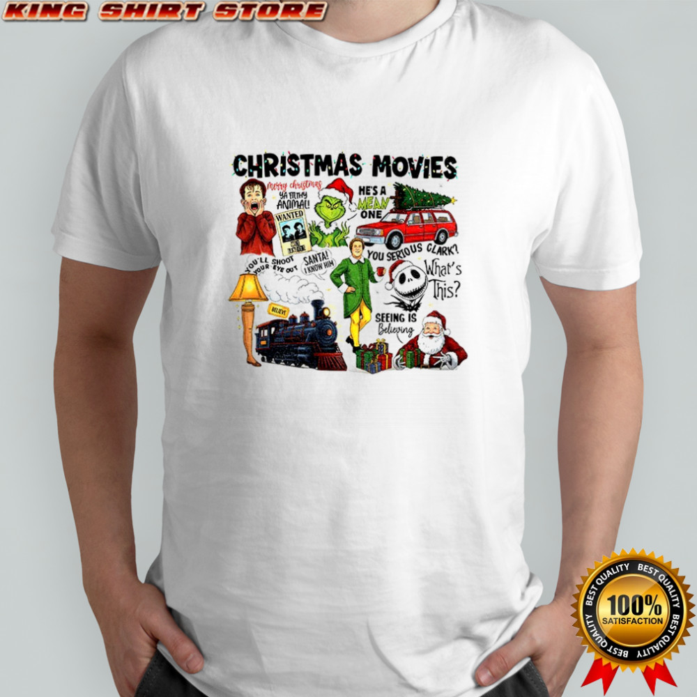 Grinch Xmas movies ya filthy animal he’s a mean one Merry Christmas shirt