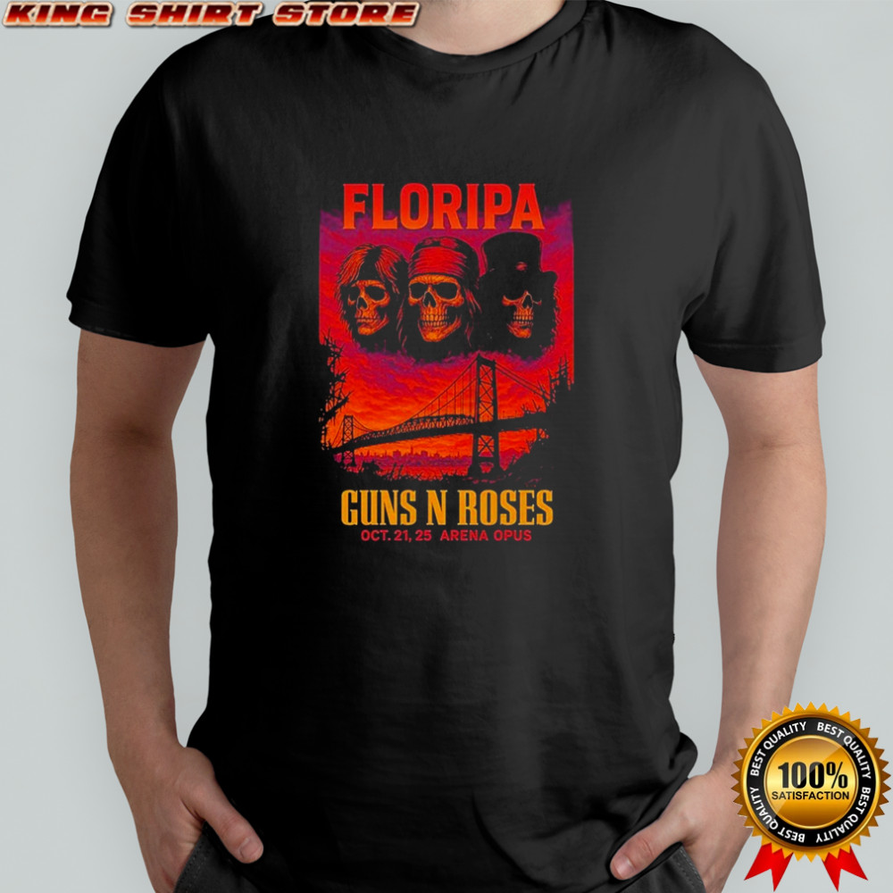 Guns N Roses Live Show Music At Arena Orus In Florianopolis Brazil On October 21 To 25 2025 Skulls T-shirt