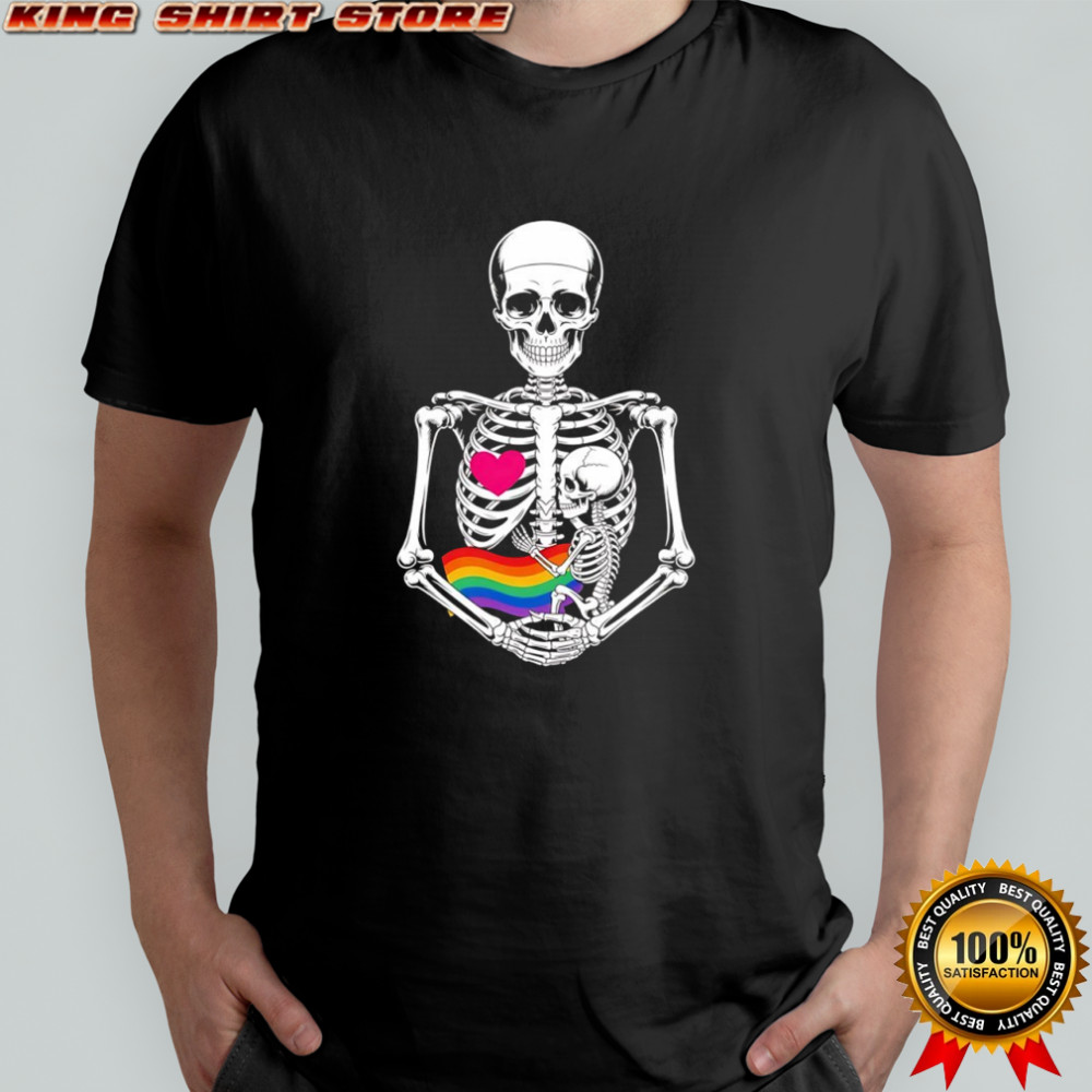 Halloween Lesbian Pregnancy Pride Baby Pregnant Skeleton shirt Halloween Lesbian Pregnancy Pride Baby Pregnant Skeleton shirt
