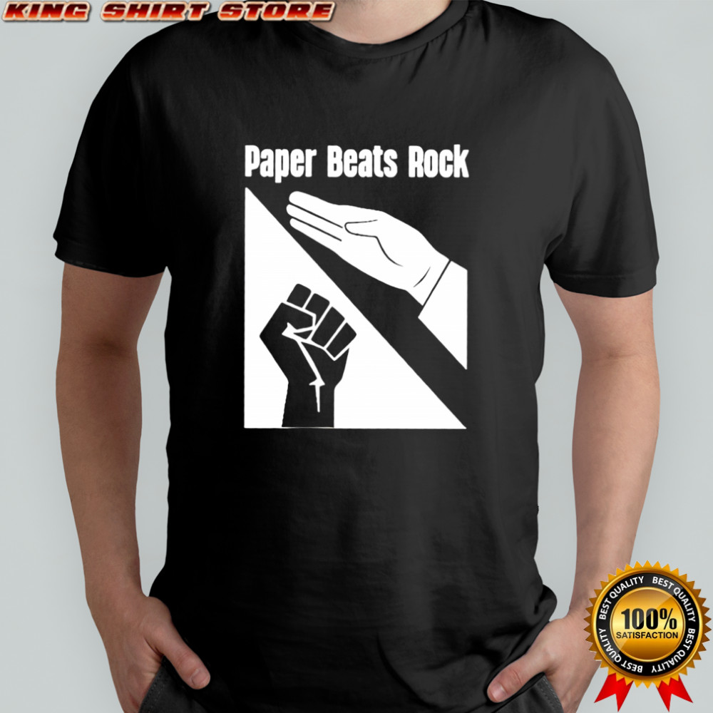 Hands paper beats rock logo shirt