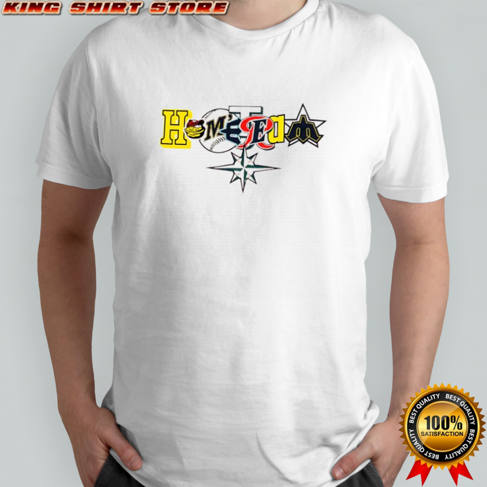 Hometown logos of several Portland Seattle Mariners shirt