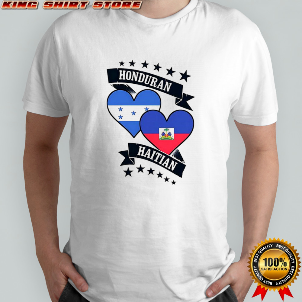 Honduran vs Haitian heart flags shirt