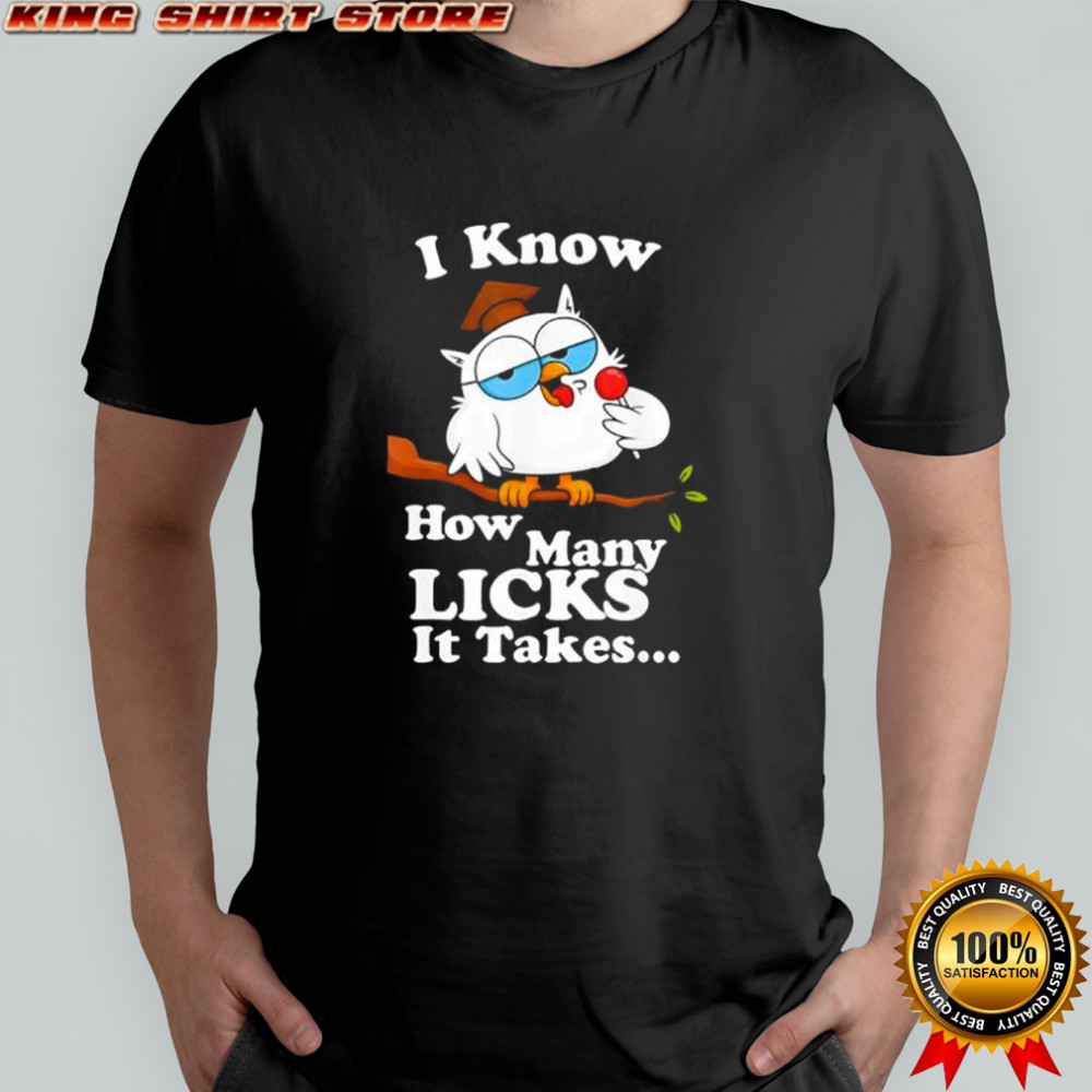 I Know How Many Licks It Takes Lollipop Joke Owl Graphic Shirt