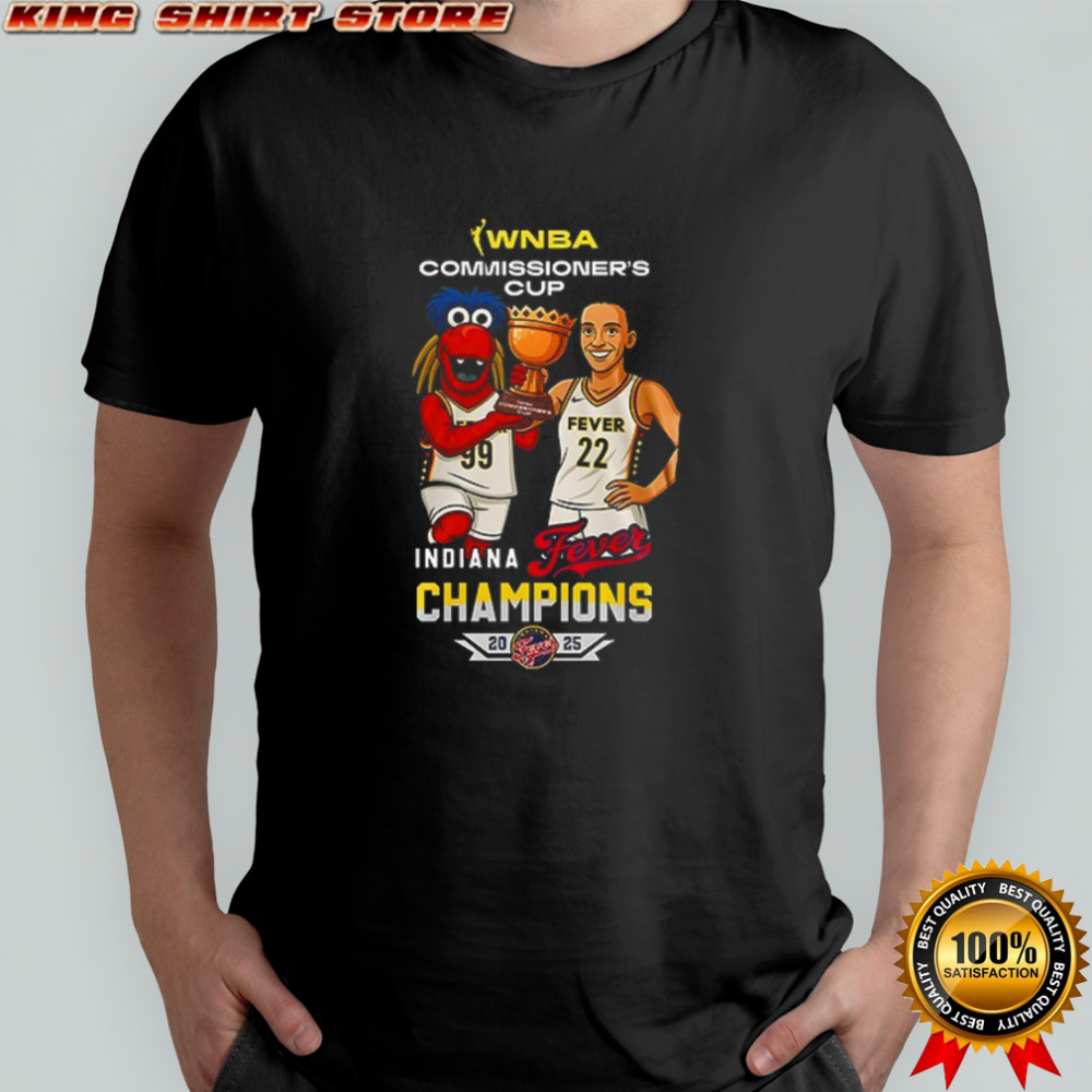 Indiana Fever Caitlyn Clark 2025 WNBA Commissioner’s Cup Champions mascot art Double-Sided T-shirt