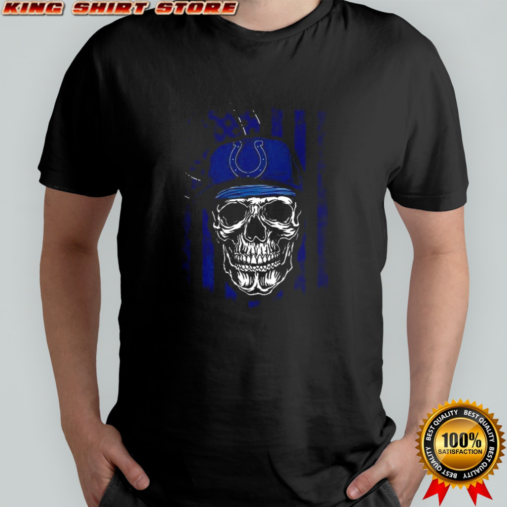 Indianapolis Colts NFL Skull American Flag Football Lover T-Shirt