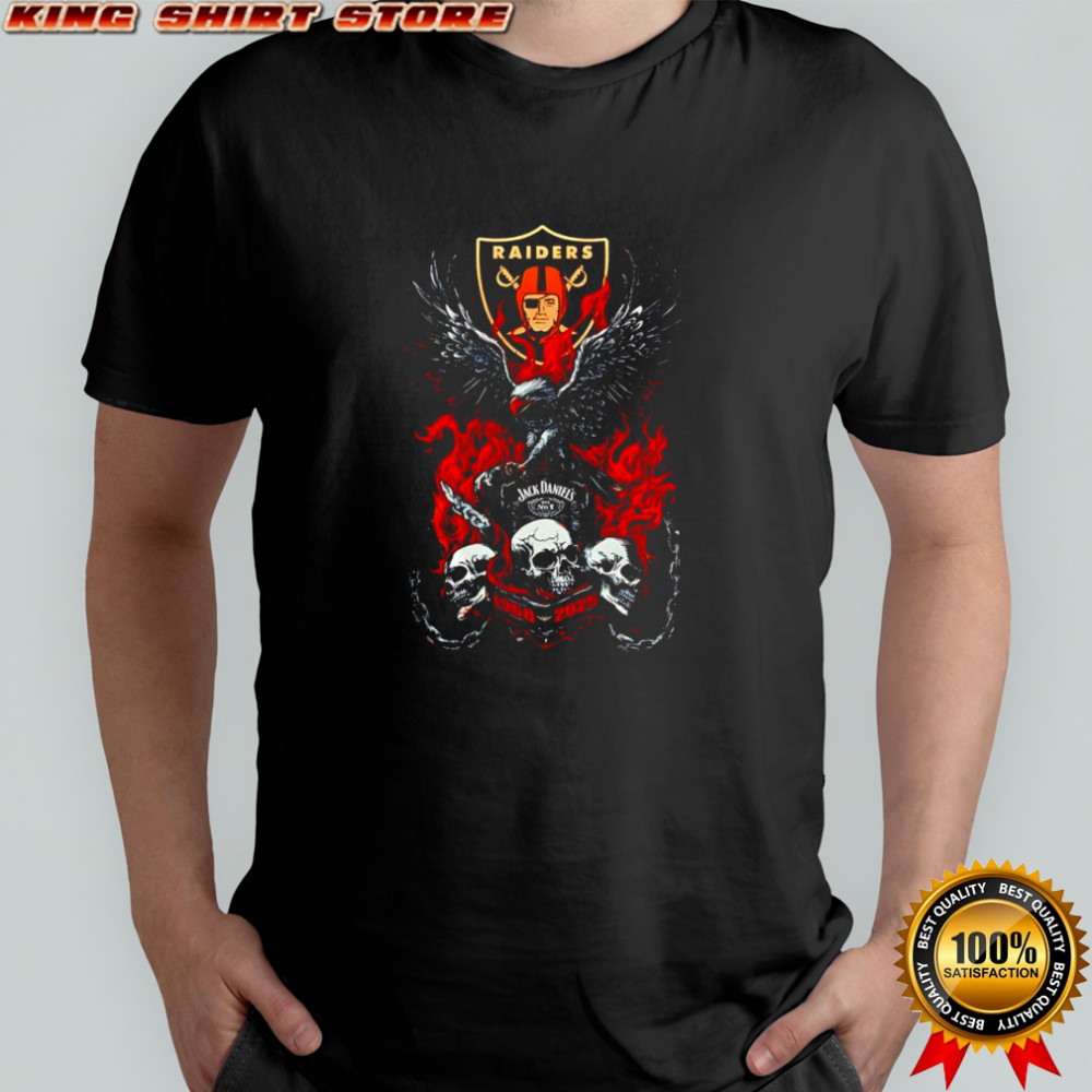 Jack Daniel’s whiskey brand vs Las Vegas Raiders 1960 2025 custom skull eagles logo shirt Jack Daniel’s whiskey brand vs Las Vegas Raiders 1960 2025 custom skull eagles logo shirt