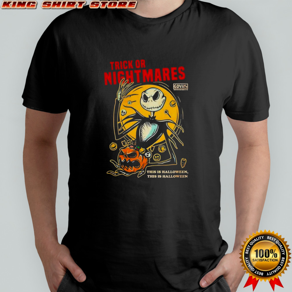 Jack Skellington Trick or Nightmare Halloween Scary Pumpkin Horror Spooky shirt